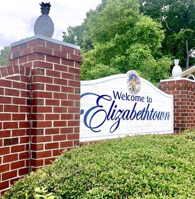 Welcome sign to Elizabethtown NC